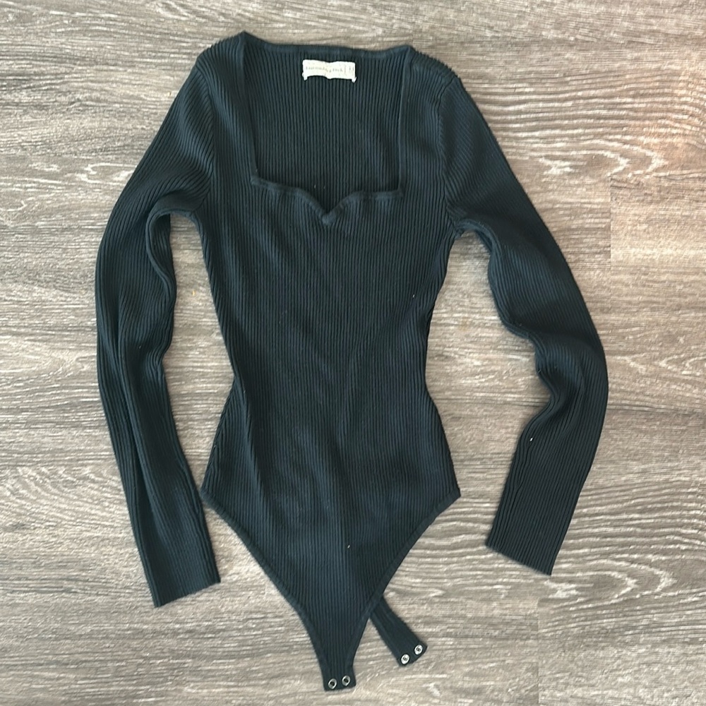 Abercrombie & Fitch Square Neck Sweater Bodysuit Medium